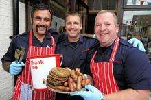 From left, Paul Schembri, Richard Hemmi and Ronnie Selfe cooking up a treat.