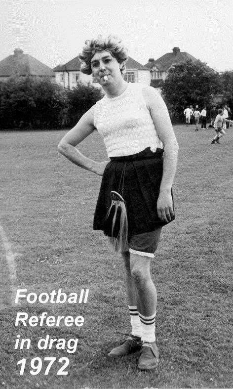 Tony Luckhurst dons drag for women's match in 1972