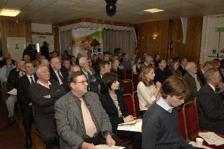 Residents listen to the experts at the public meeting