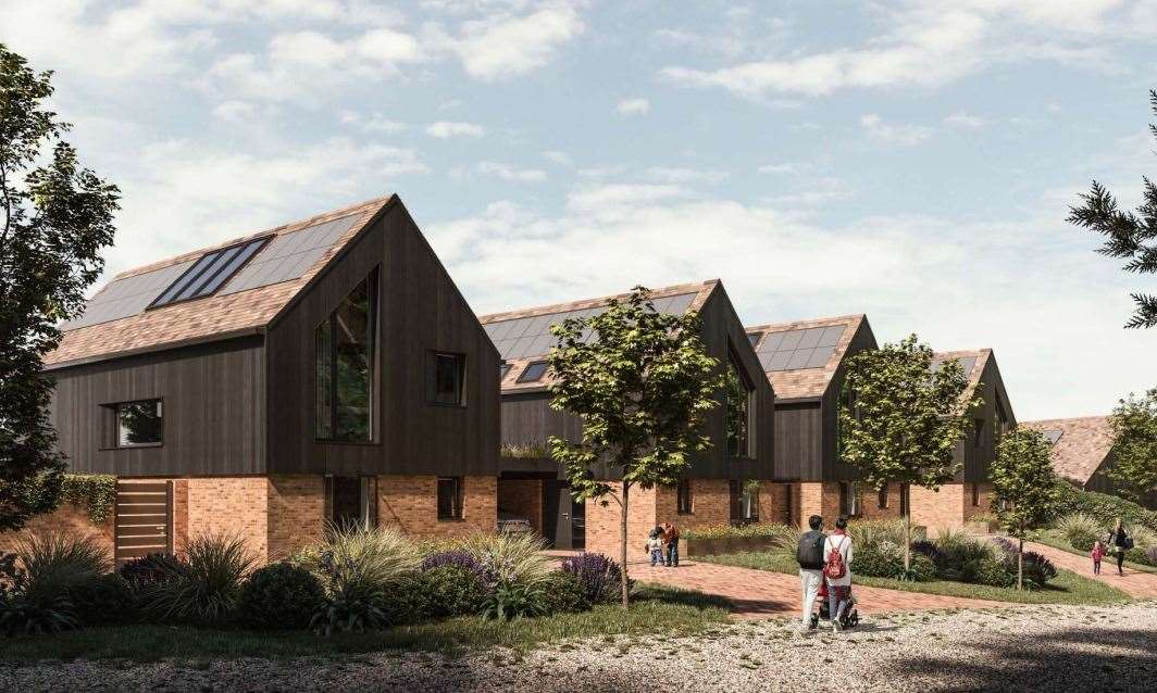 Each home proposed for the land behind Six Mile Garage in Stelling Minnis will feature three bedrooms and two car parking spots. Picture: Hollaway Studio