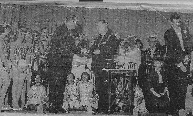 The Mayor of Maidstone, Captain John Evans, presents the 1963 Challenge Cup to Basil Yates