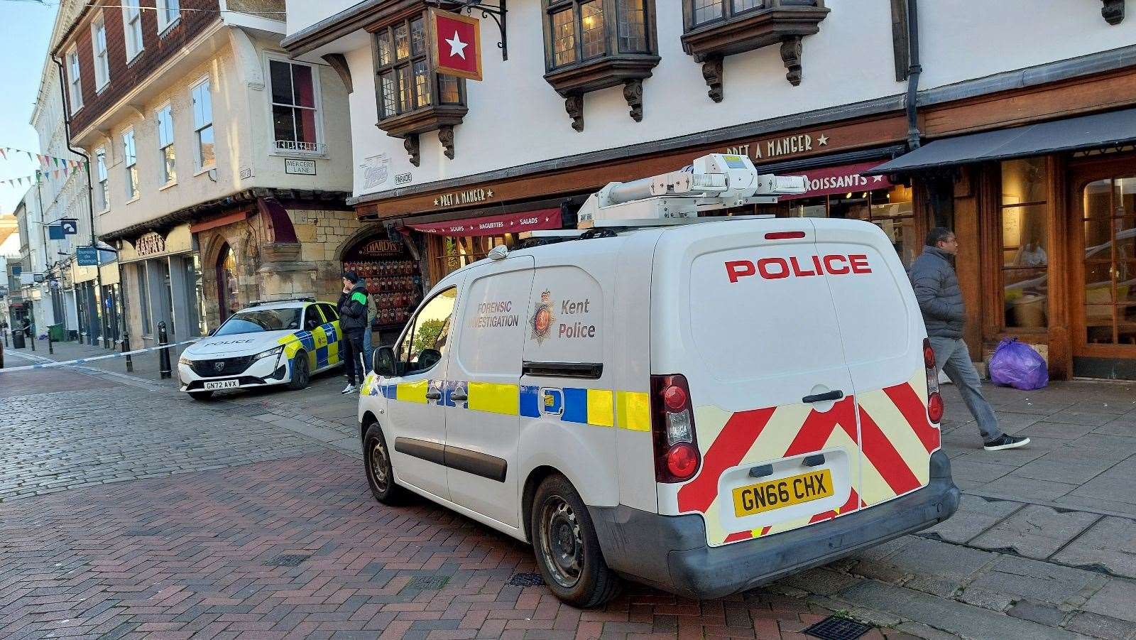 Two men have been charged with murder after a man was stabbed to death in Canterbury city centre