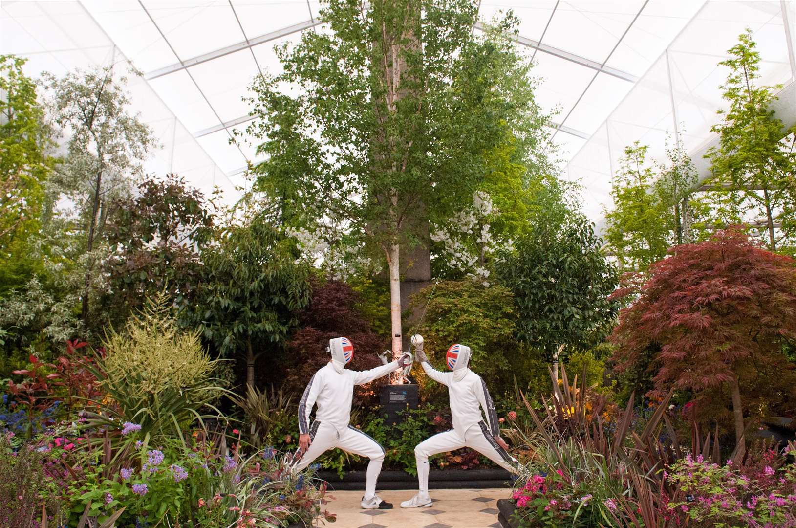 Team GB’s Olympic Men’s Sabreurs Alex O’Connell (left) and James Honeybone putting on a display in 2012 (PA)