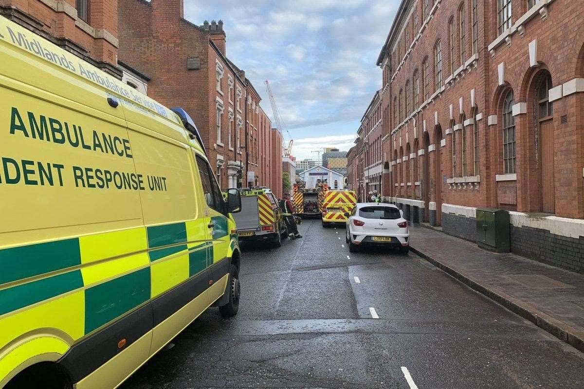 The scene in Vittoria Street immediately after the collapse (West Midlands Ambulance Service/PA)