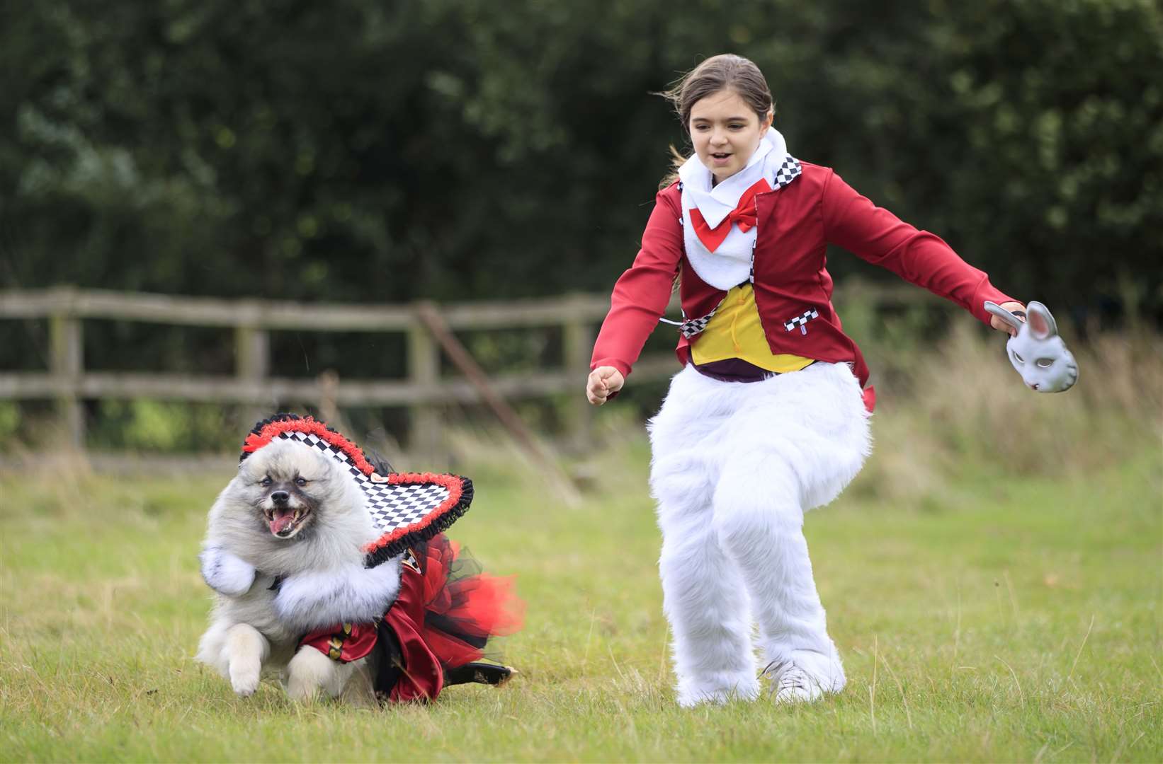 Lily Blathorn and Keisha were the White Rabbit and Queen of Hearts (Danny Lawson/PA)