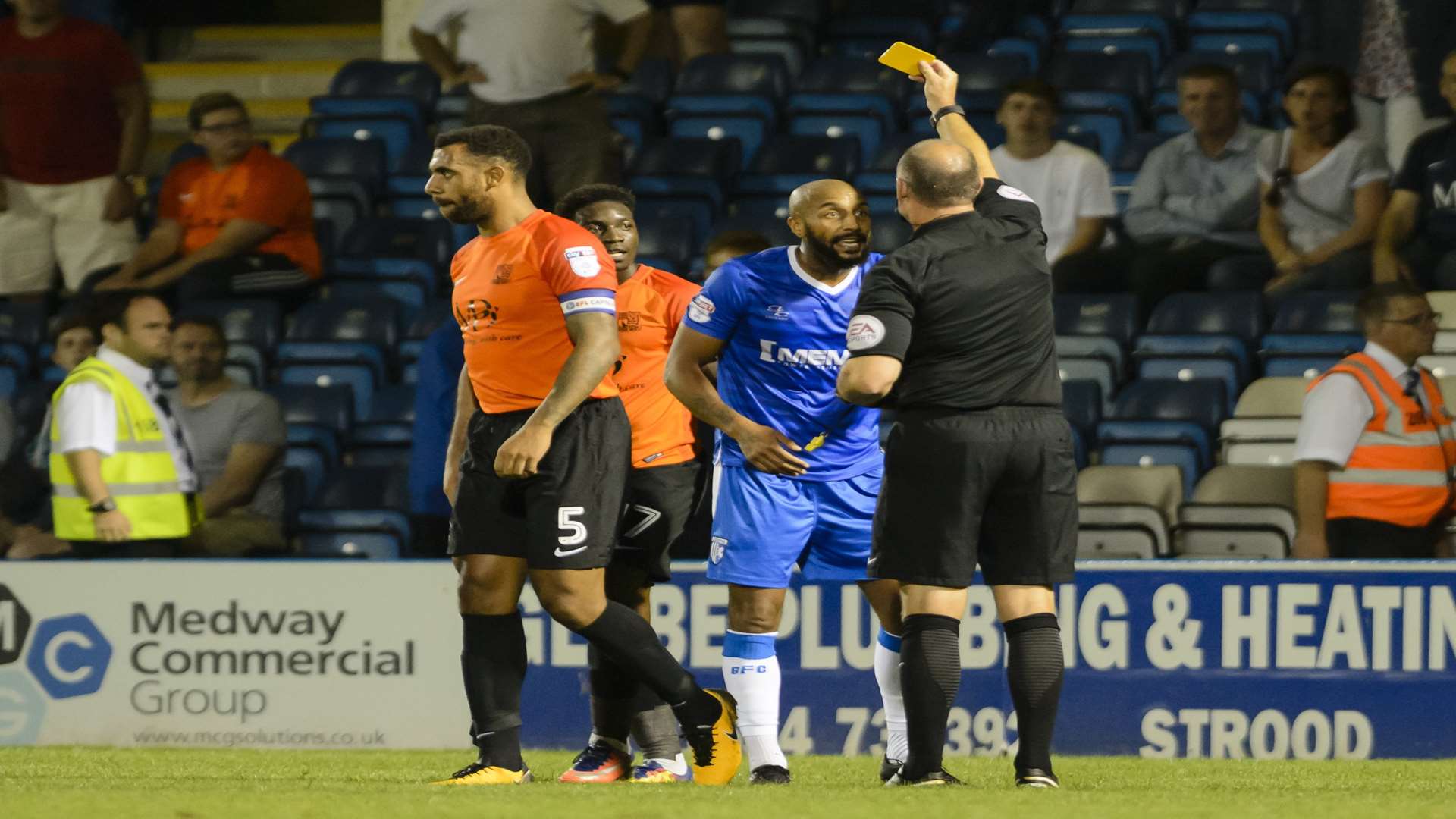 Josh Parker is booked for a foul Picture: Andy Payton