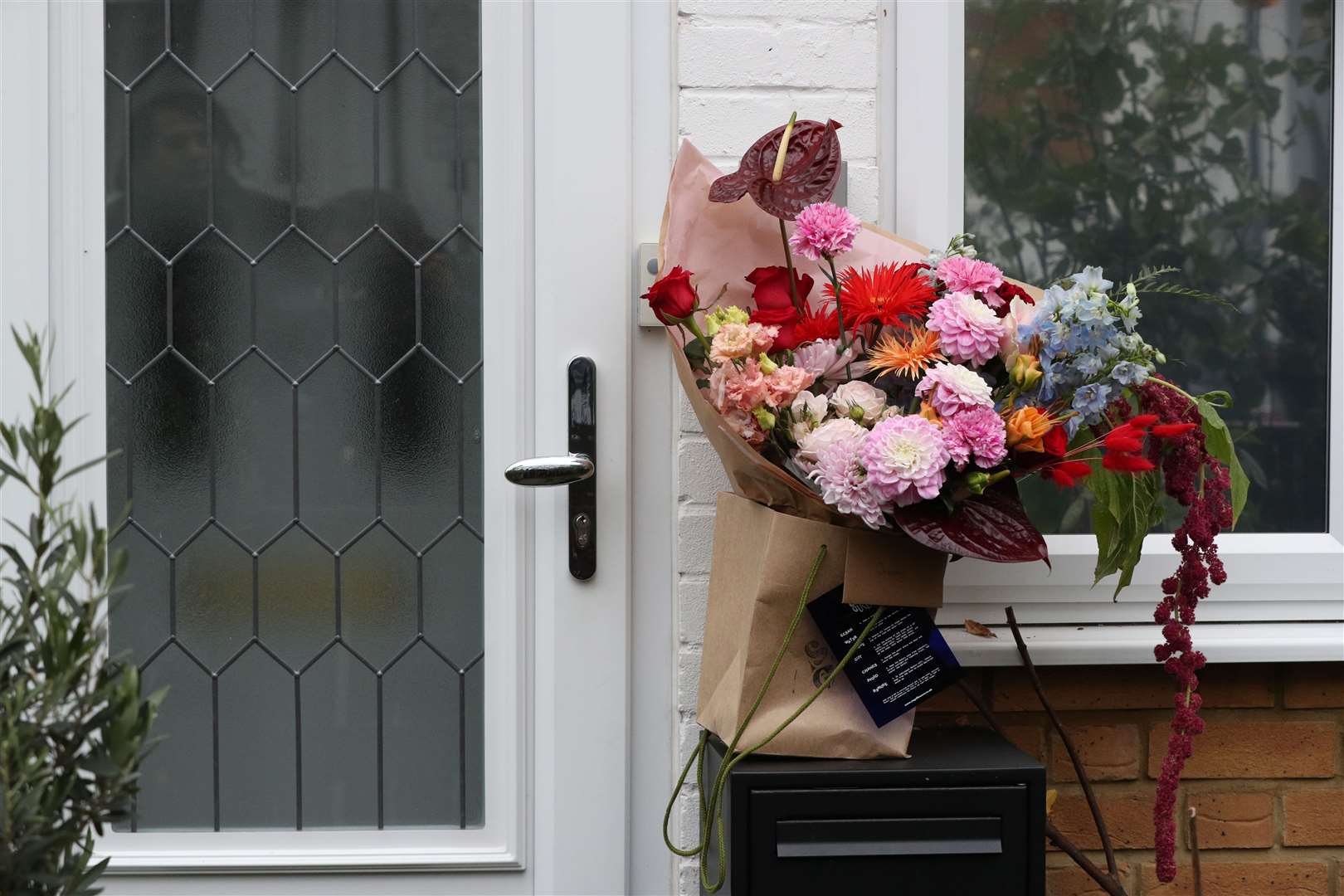 Flowers delivered at the north London home of former Labour leader Jeremy Corbyn (Jonathan Brady/PA)