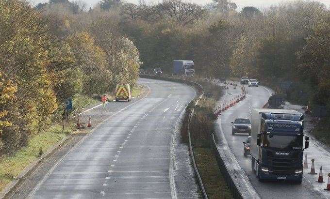 Part of the A2 is closed following a crash and icy conditions. Picture: UKNiP