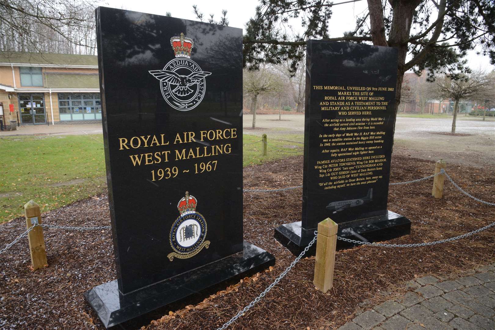 The estate's history is recalled on two stones