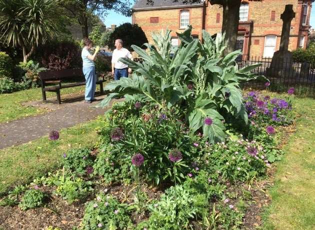 The flowers in Stone Street memorial, Faversham have been removed