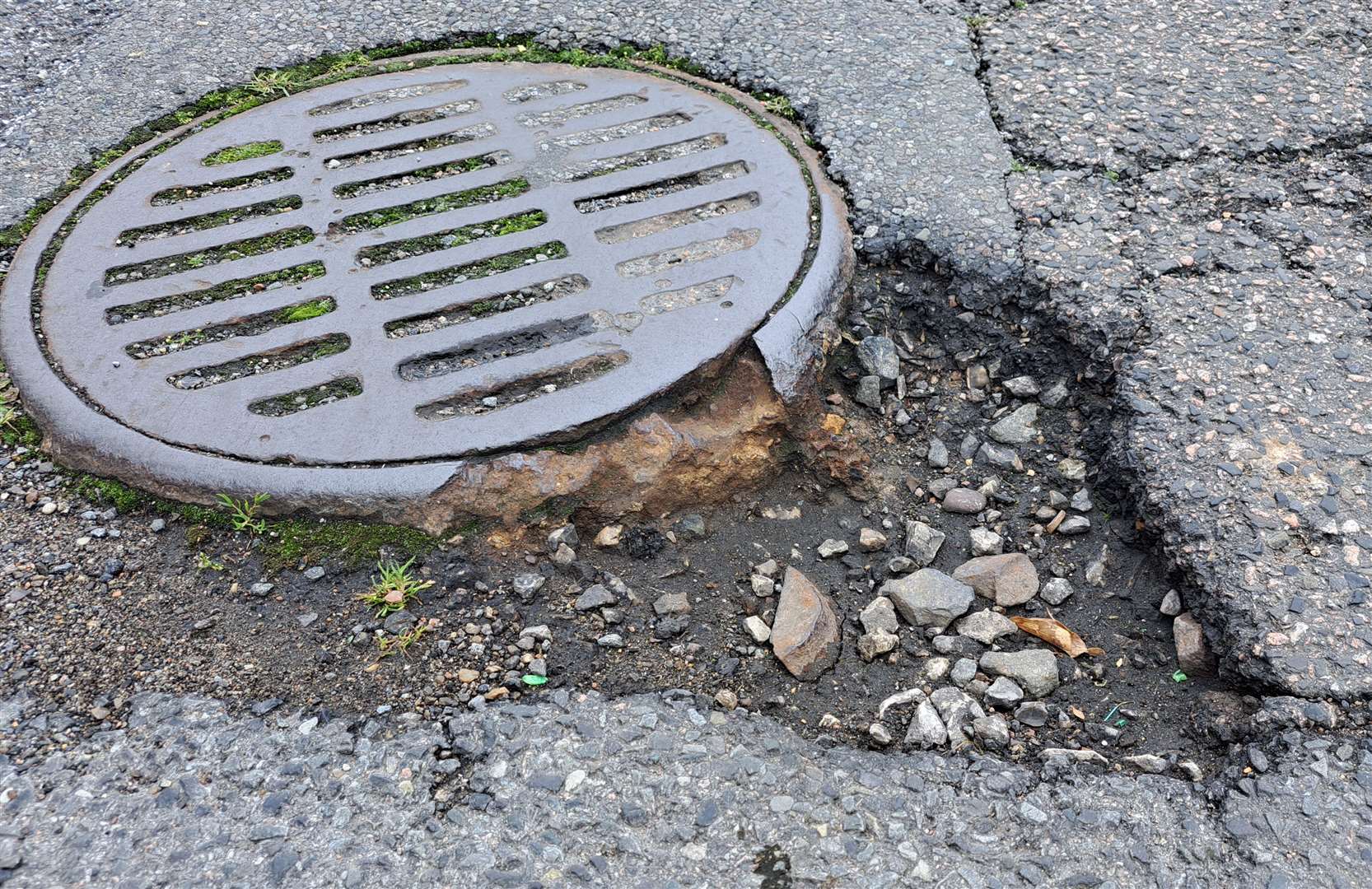 A second deep pothole at Belgrave Road, Dover