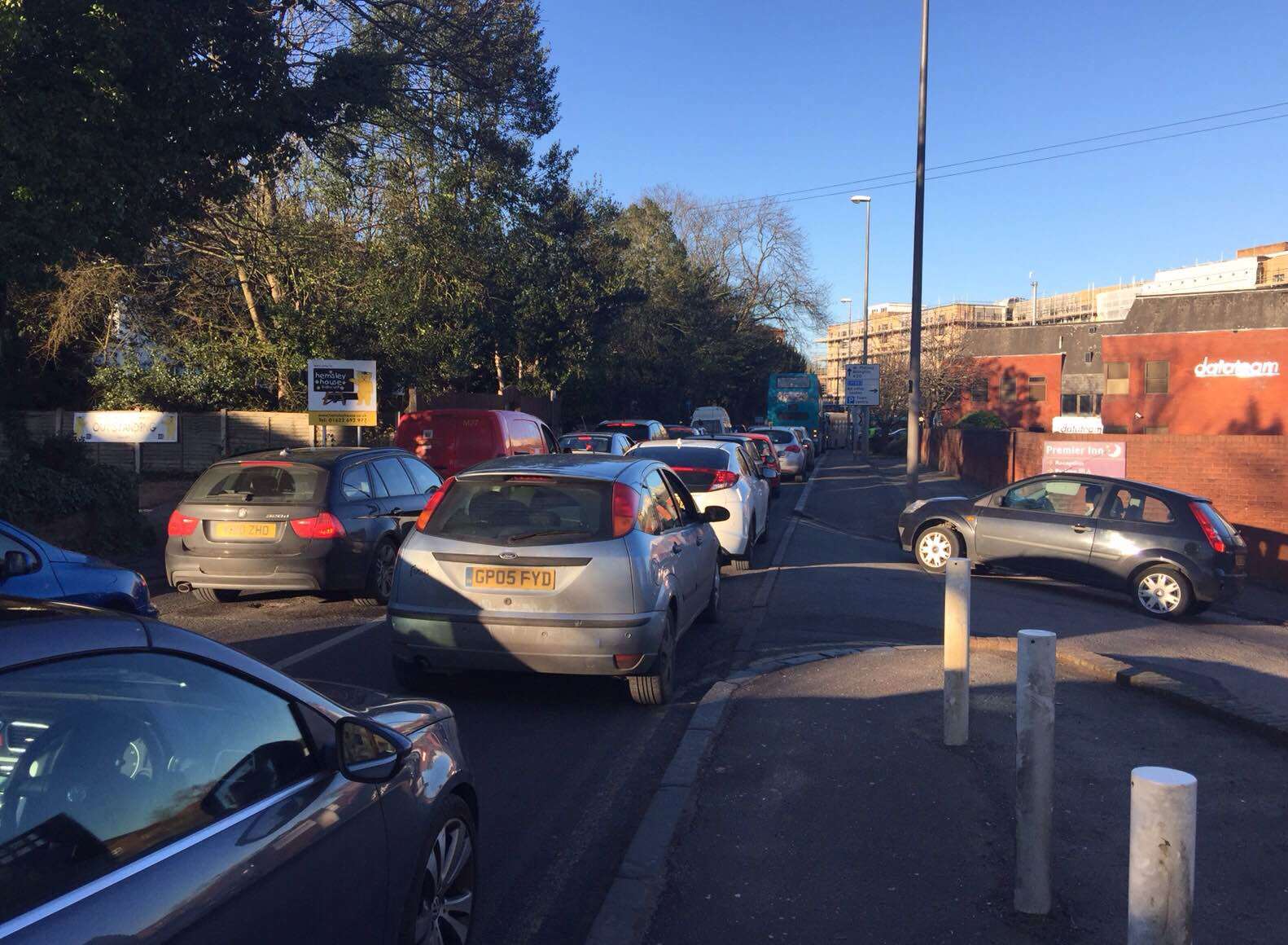 Traffic is building up on London Road