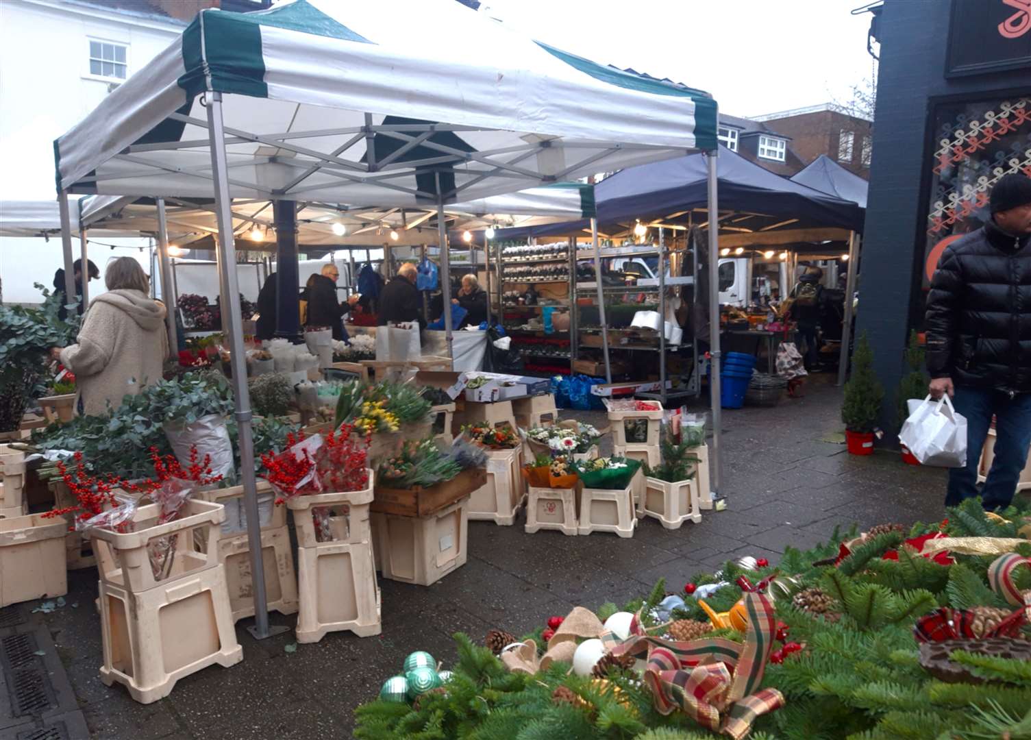 The popular flower and plant stall at the Wednesday market. Picture: Sevenoaks Town Council