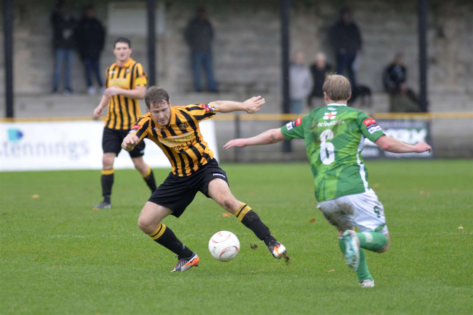 Phil Starkey in action for Folkestone Invicta against Guernsey Picture: Ruth Cuerden