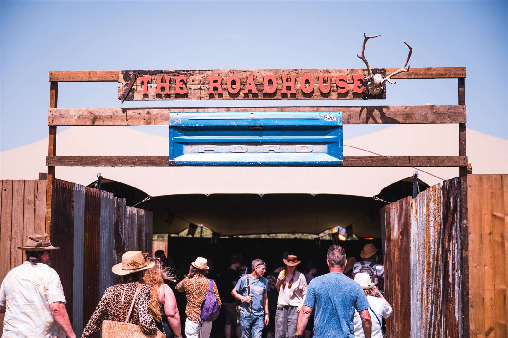 The Roadhouse tent had performances from Eddy Smith & The 507 and Franky Perez. Picture: Caitlin Mogridge