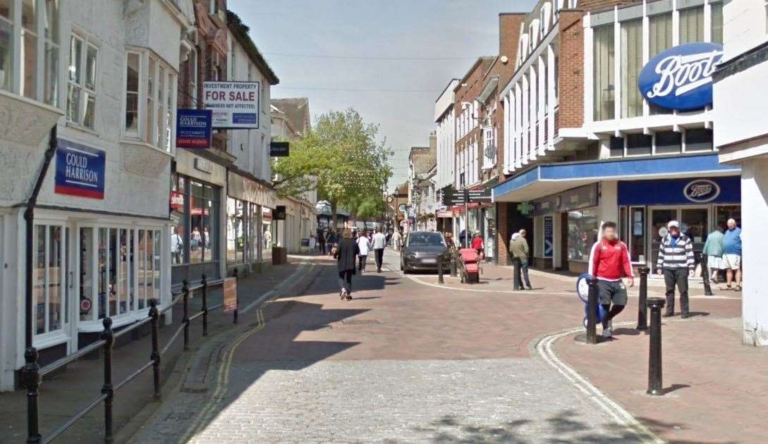 A man was attacked in Ashford High Street. Picture: Google Street View