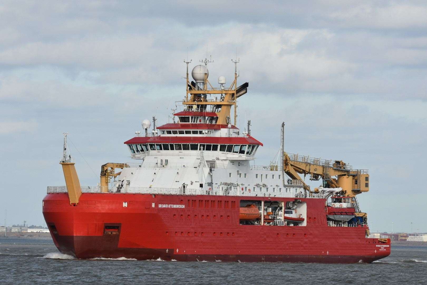 RRS Sir David Attenborough sails past Gravesend on its way to Greenwich. Picture: Jason Arthur