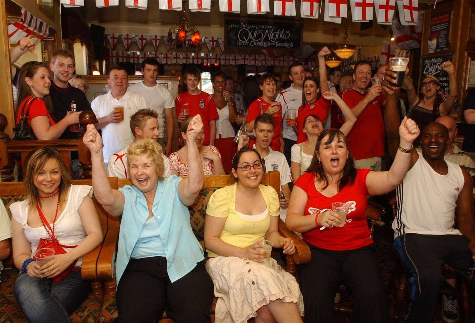 England fans watching the 2006 World Cup in the Old Ash Tree in Chatham. Picture: Jim Rantell