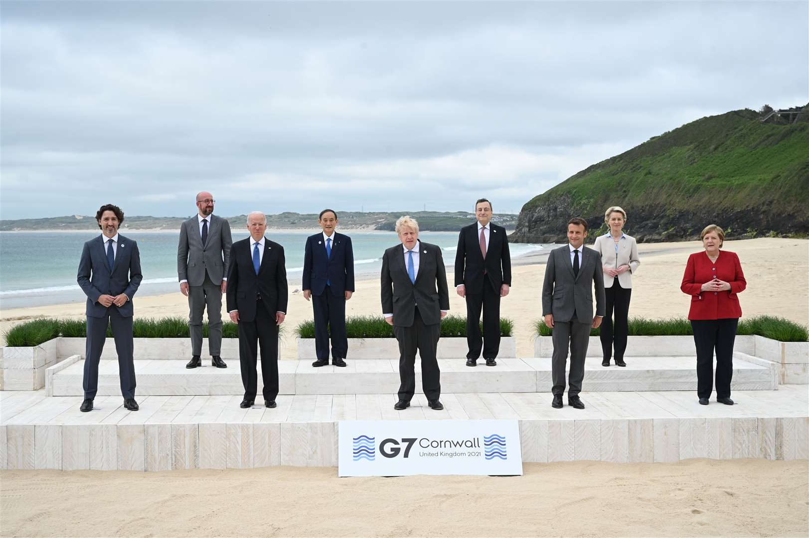 The G7 leaders at Carbis Bay in Cornwall (Leon Neal/PA)