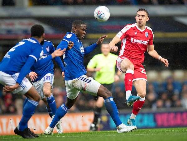 Olly Lee in action for the Gills at Ipswich Picture: Ady Kerry (25219310)