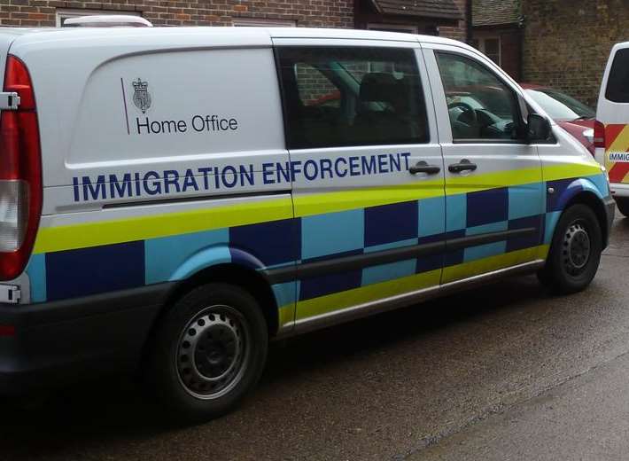 Immigration officers were spotted in the town