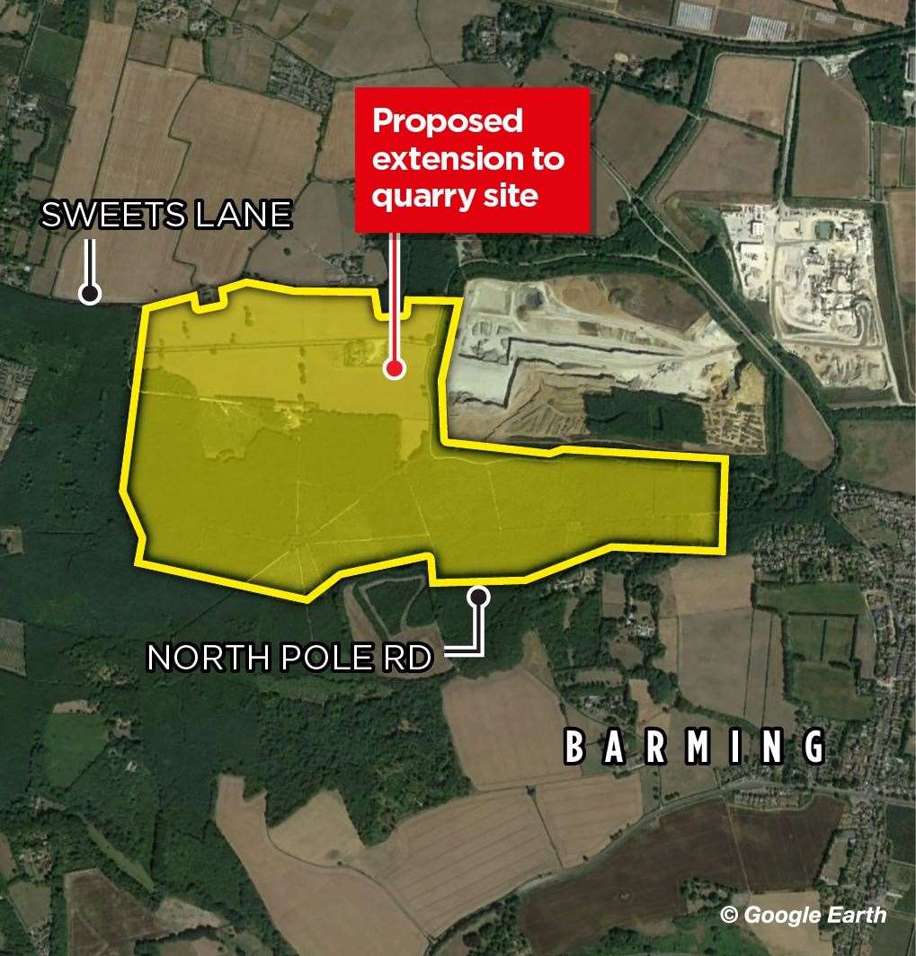 The proposed extension to the quarry