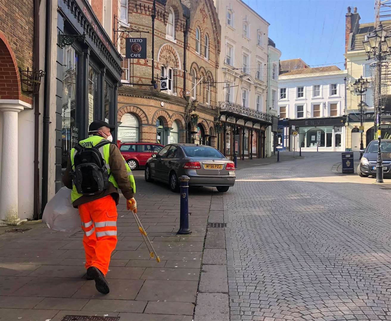 The Folkestone Town Sprucer team are committed to cleaning the streets of Folkestone during lockdown. All pictures: Peter Philips