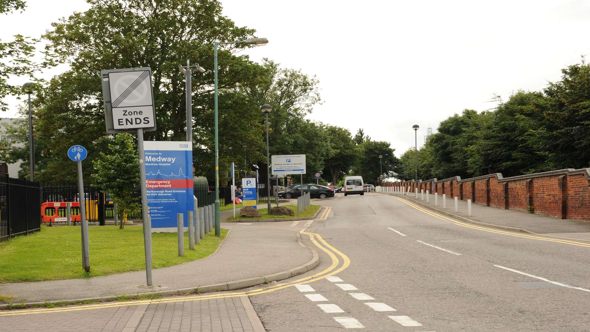 Marlborough Road entrance to Medway Maritime Hospital