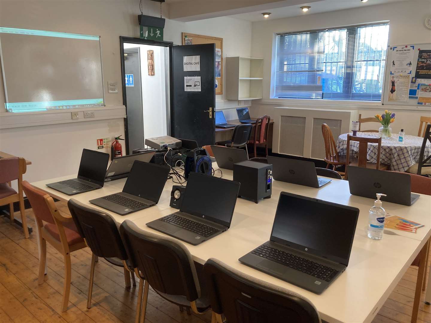 Computers in the internet cafe at Diversity House, Sittingbourne