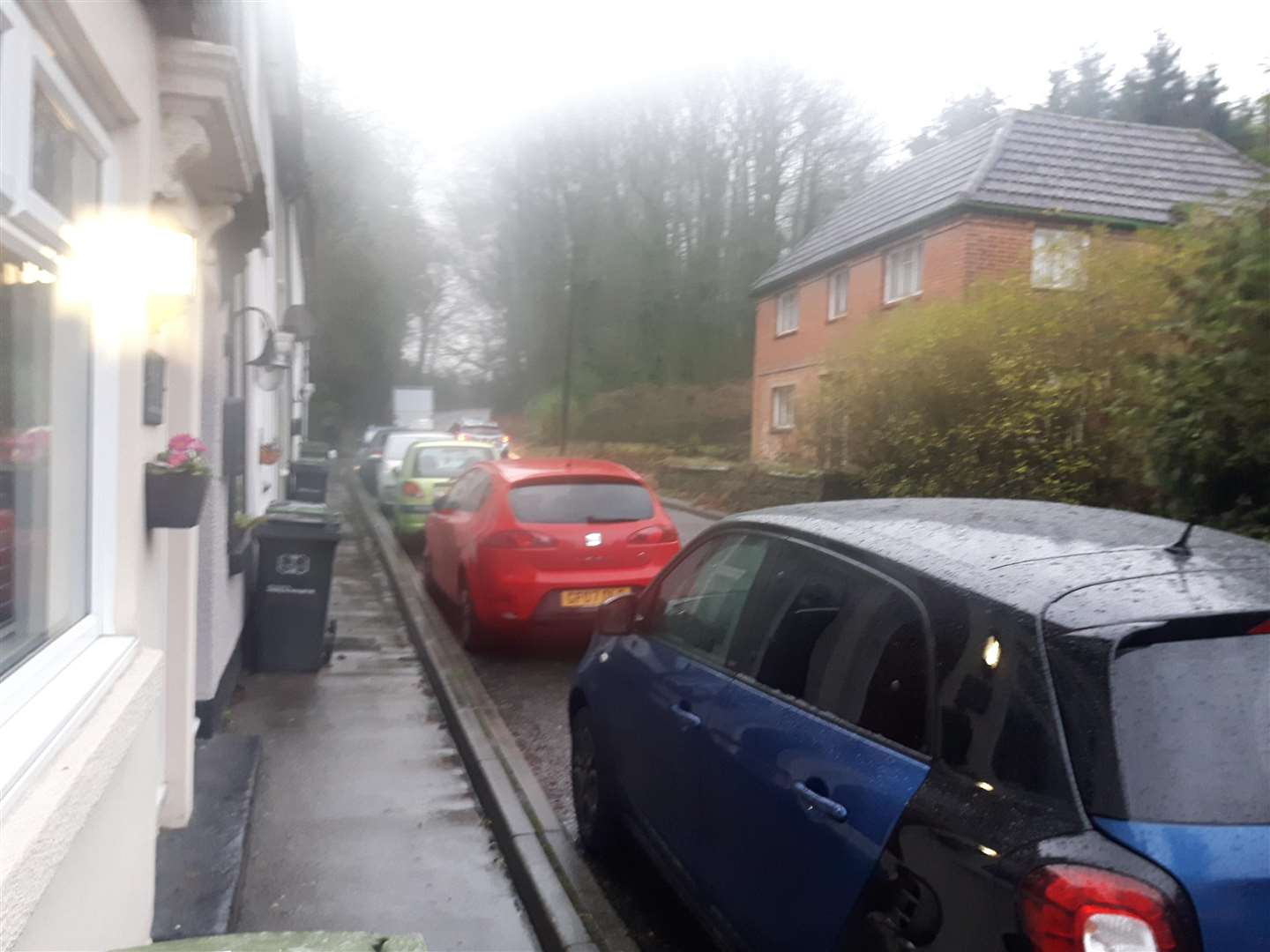 Parking outside Gidds Pond Cottages