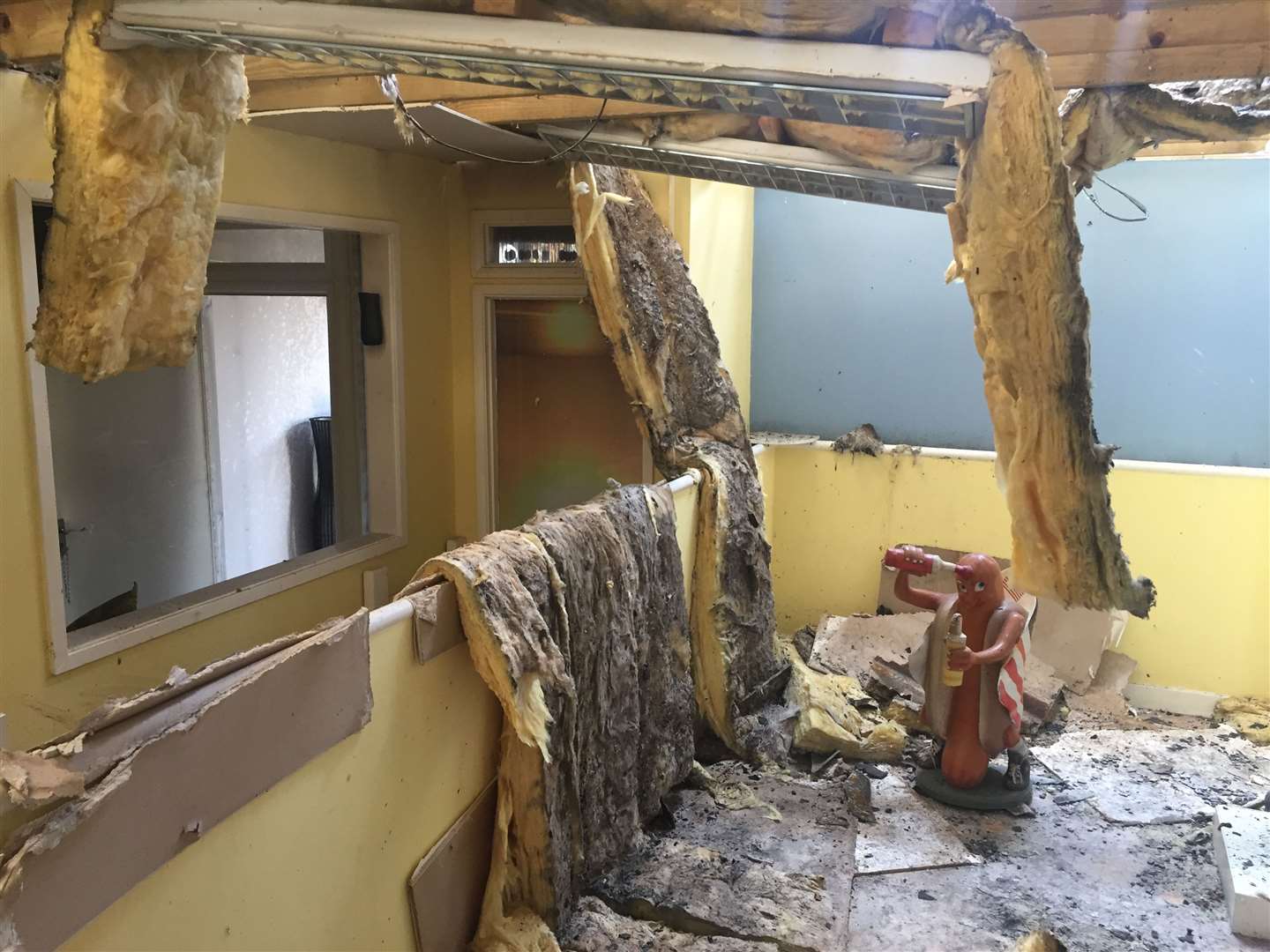 Damage to one of the rooms in the Crab and Winkle Restaurant