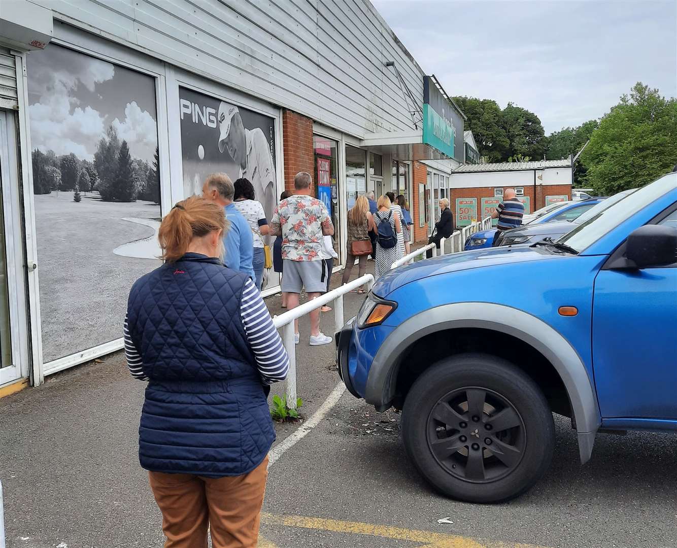 About a dozen shoppers queued outside the Canterbury branch before it reopened this morning