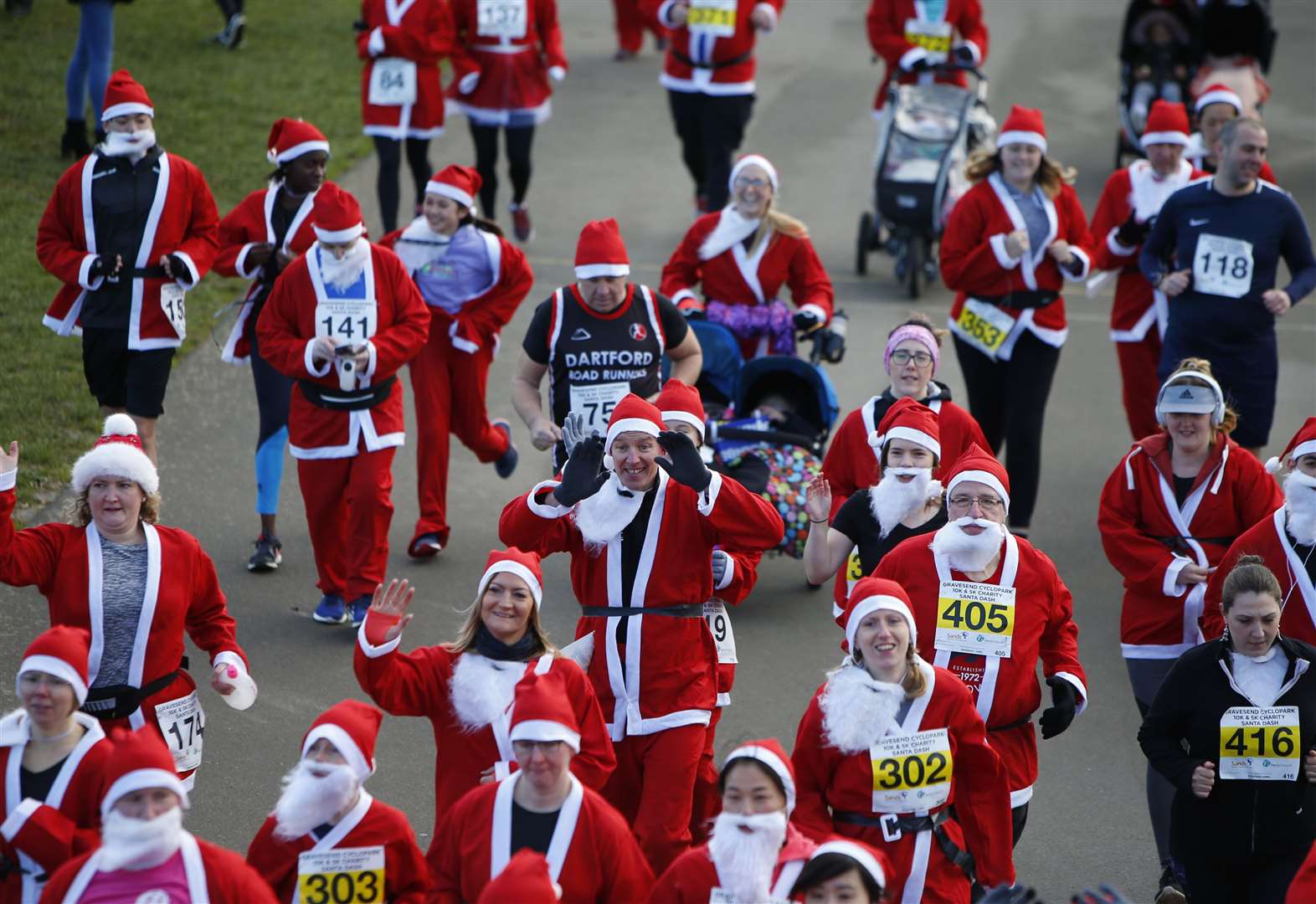 Hundreds take part in Gravesend Cyclopark Santa Dash for festive fundraiser