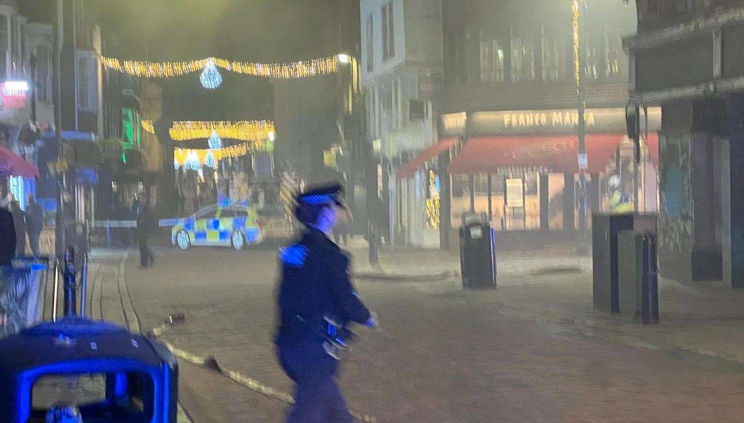 The emergency services in Canterbury High Street. Picture: Megan Carr