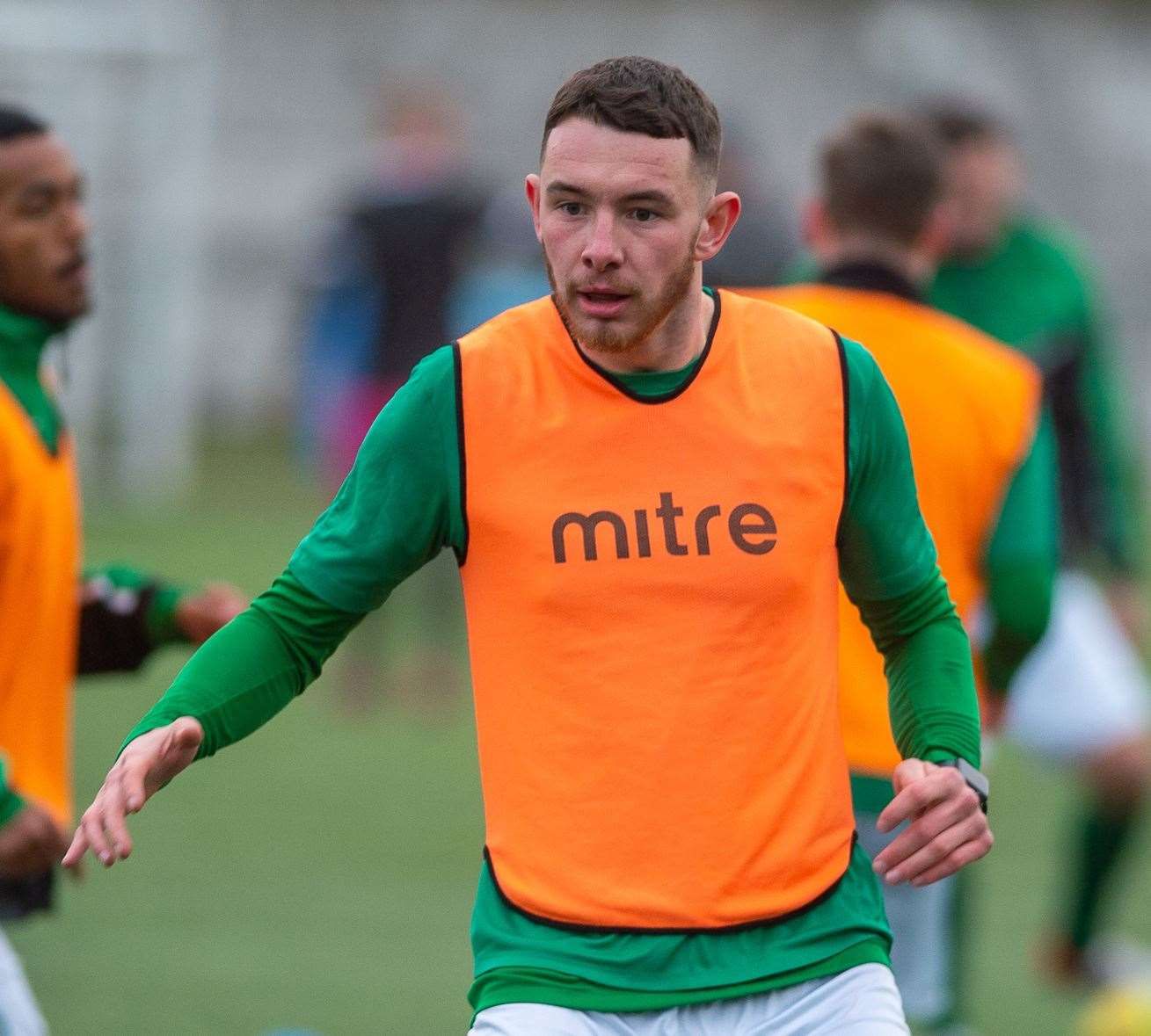 Joe Denny warms up before the Corinthian game Picture: Ian Scammell