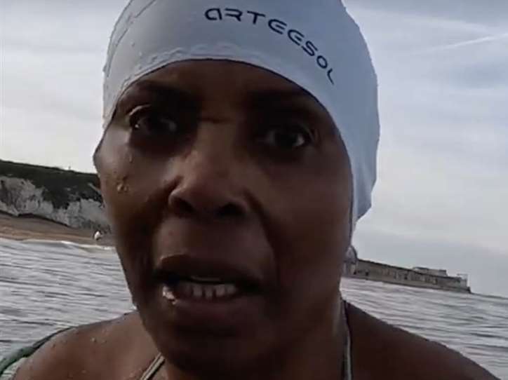 Dawn Kandekore swims at Botany Bay, Broadstairs, every day. Picture: Dawn Kandekore