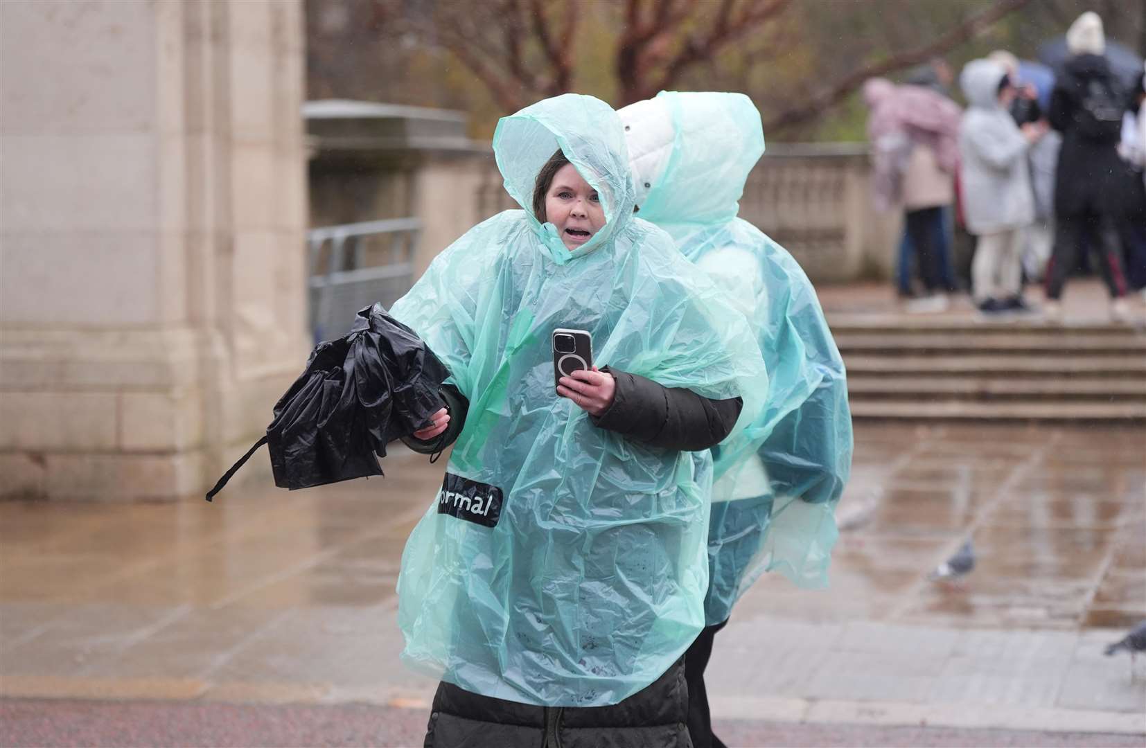 Wind and rain lashed central London (Yui Mok/PA)