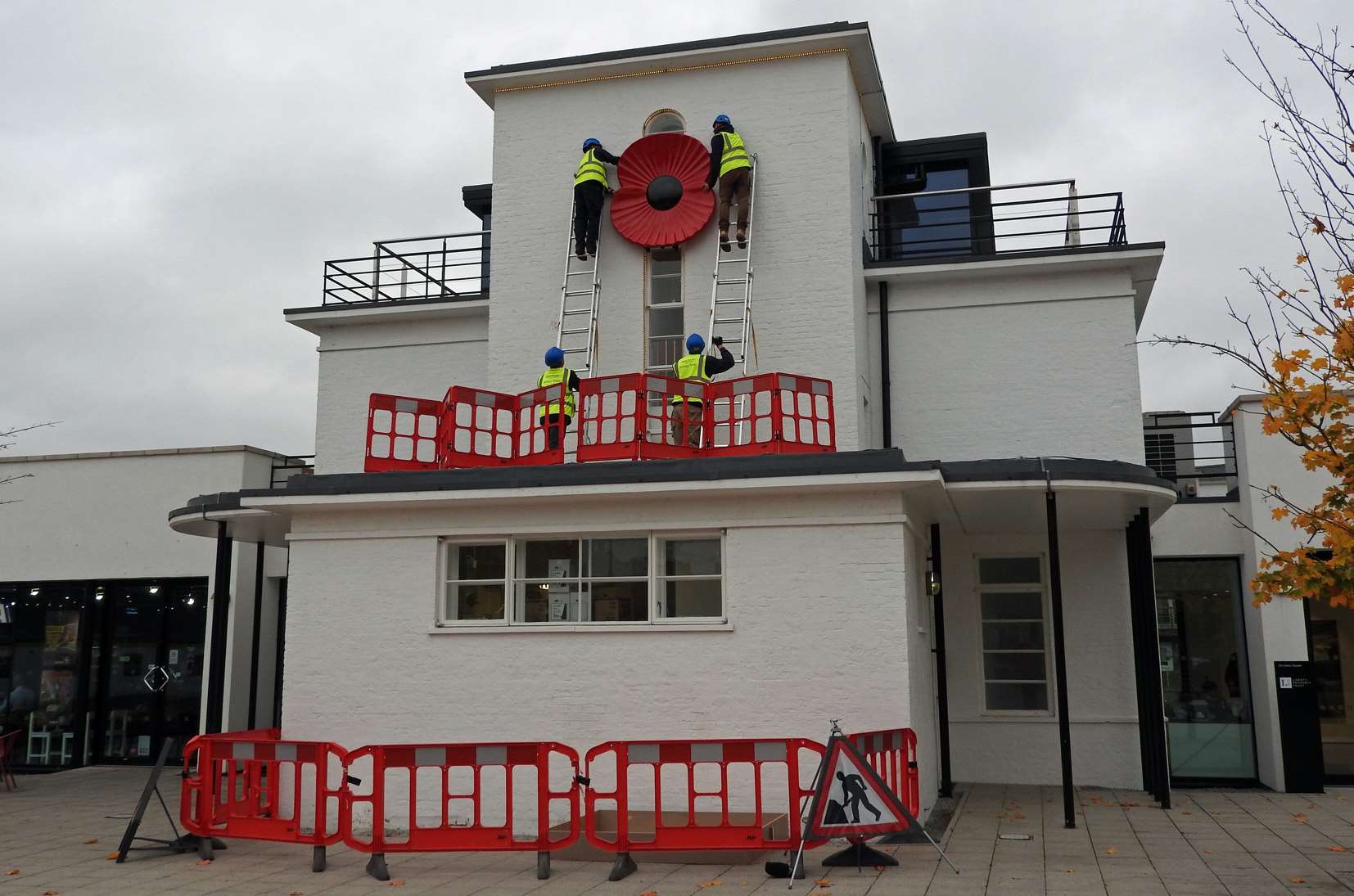 The poppy being erected