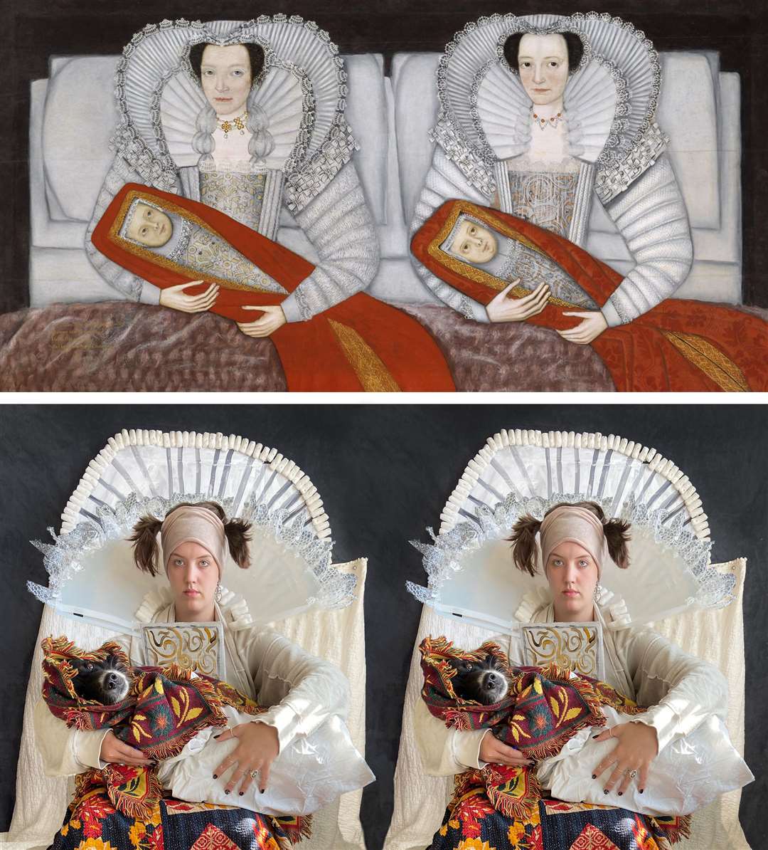 The Cholmondeley Ladies, 1600-1610The Reinhardt Ladies, 2020(Eliza Reinhardt)