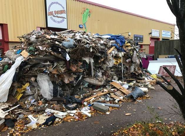 A mountain of rubbish dumped on Medway City Estate