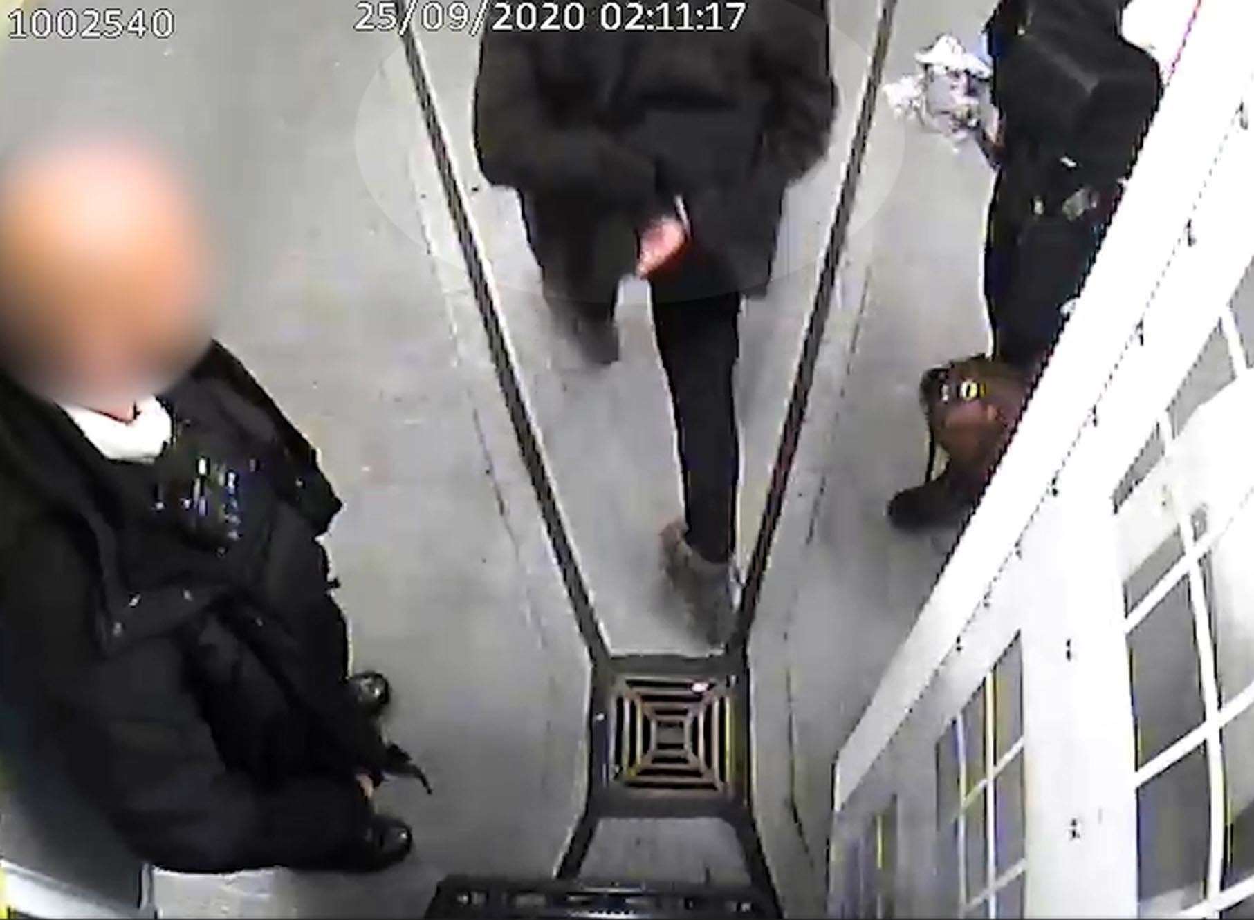 CCTV footage showed Louis De Zoysa hiding the gun under his coat as he left a police van (Metropolitan Police/PA)