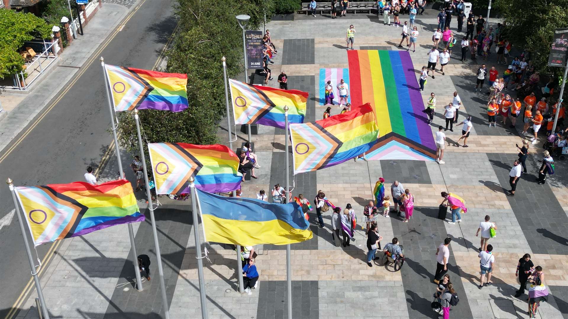 A march and flag-raising ceremony kicked off the event. Picture: Jason Arthur