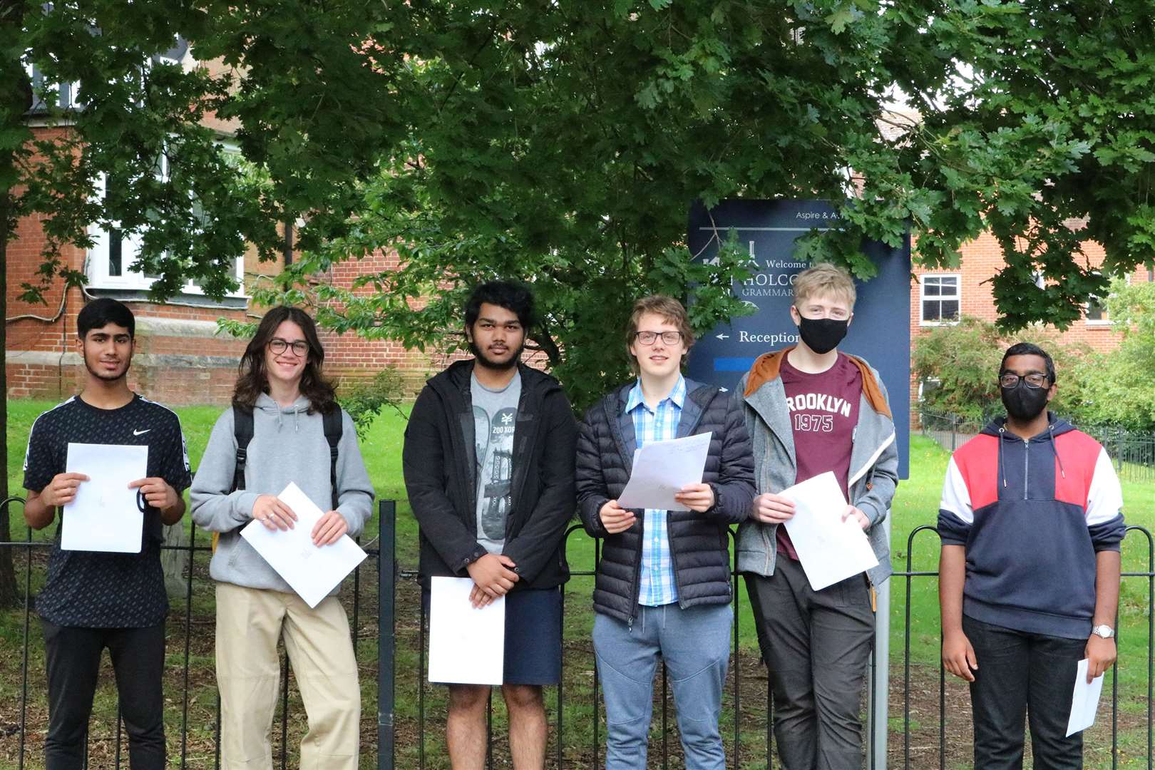 Holcombe Grammar School's GCSE pupils Faizaan Ahmed, Harry Sidebottom, Kavi Naidoo, Markus Sadler, Cameron Reader, Charis Chacko