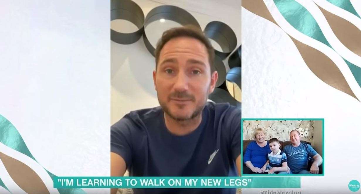 Frank Lampard talks to Paula, Tony and Mark Hudgell via a video link, broadcast on This Morning Picture: ITV
