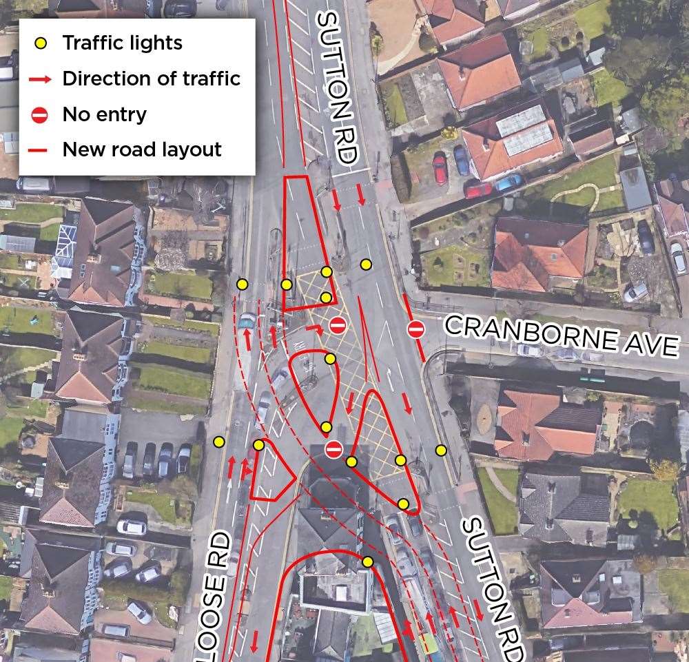 How the Wheatsheaf junction was due to look under KCC's original plan