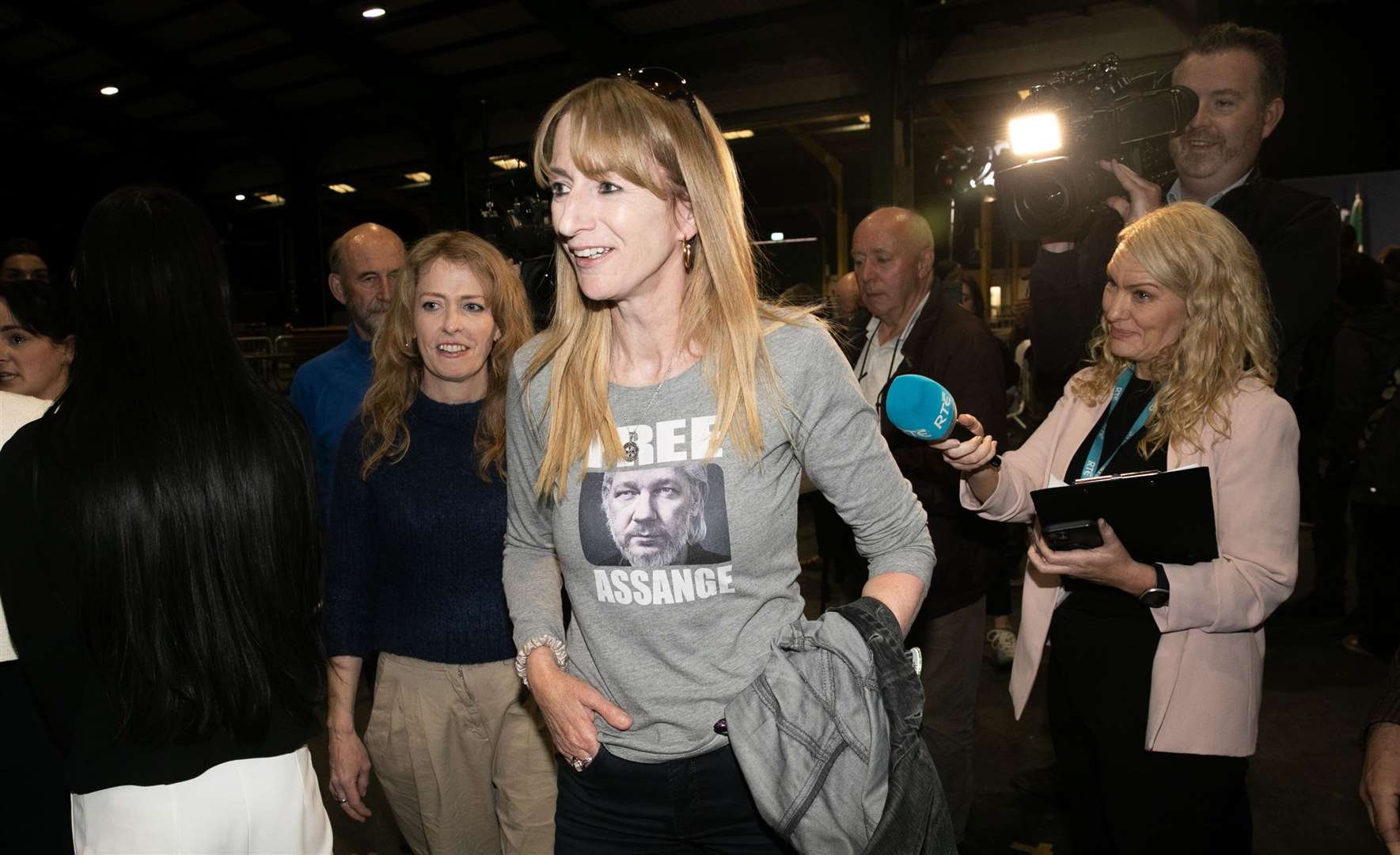 Independents 4 Change candidate Clare Daly on her way out of the count centre at the RDS in Dublin (Gareth Chaney/PA)