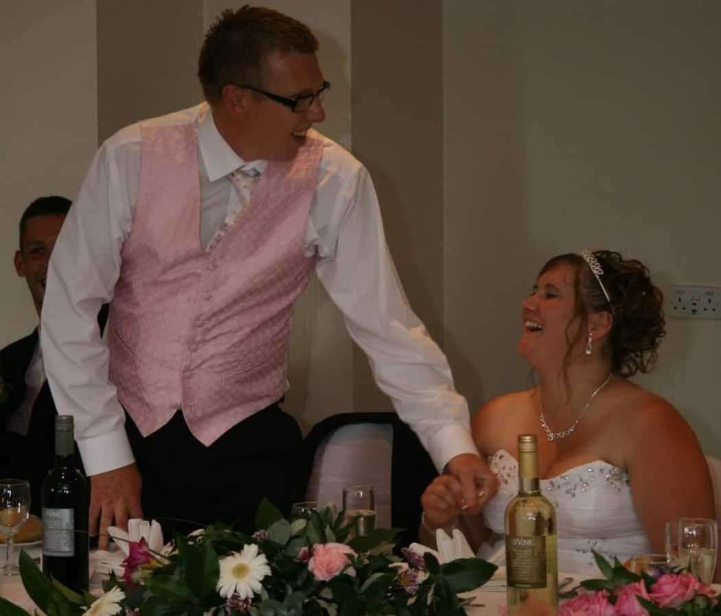 Mr Ramsden with his wife Carrie Ann on their wedding day