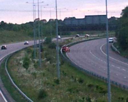 The wrecked car after the M2 accident