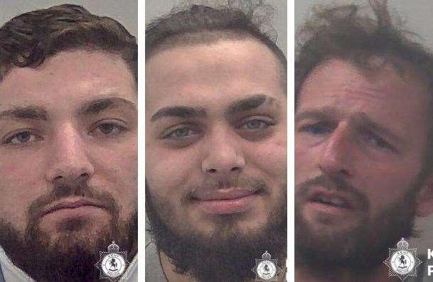 Ion Vasile, Denis Calin and Robert Maytum have been jailed after admitting to aggravated burglary in Luton Road, Chatham. Picture: Kent Police