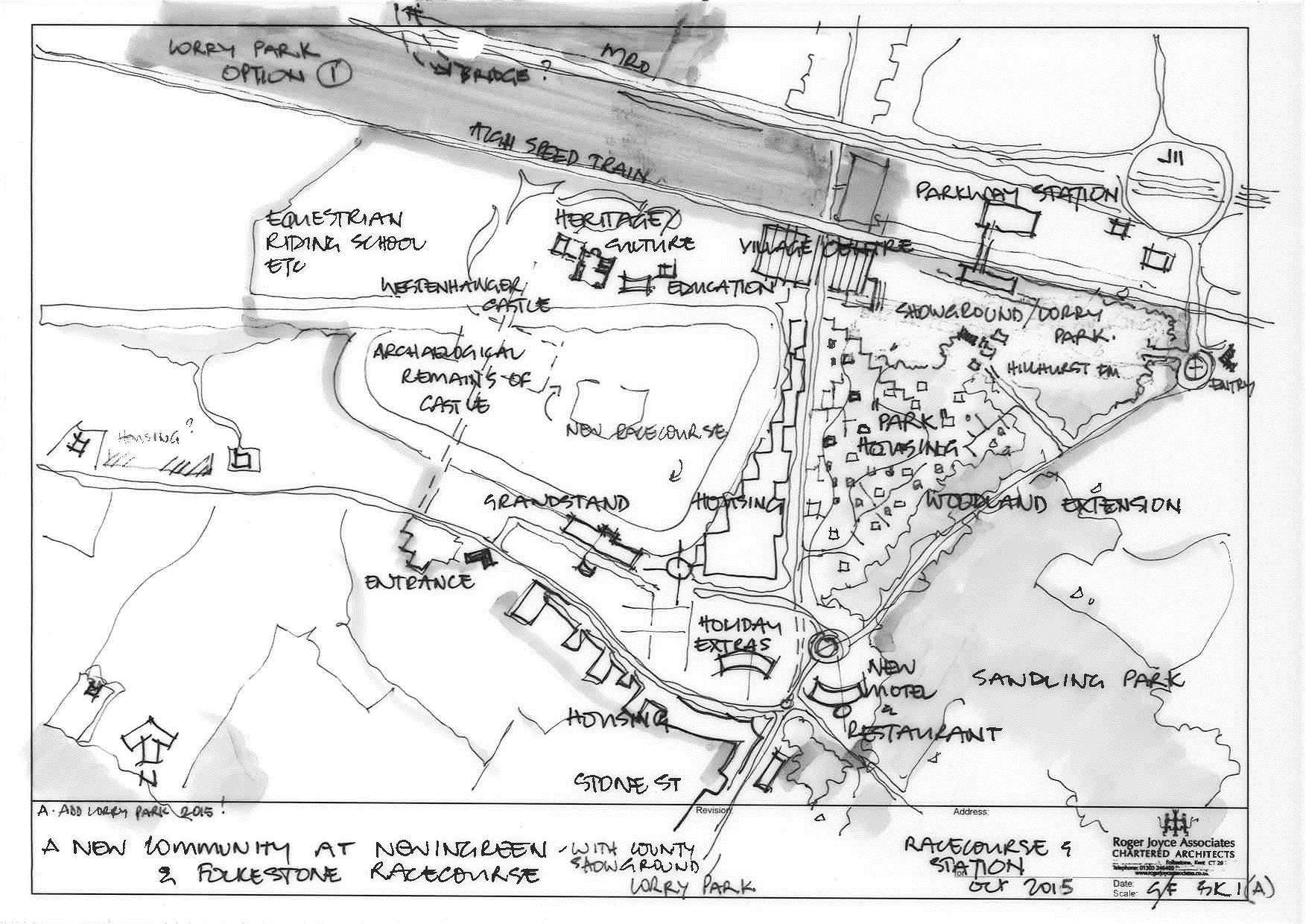 Folkestone architect Roger Joyce's idea for incorporating the lorry park into a redeveloped Westenhanger